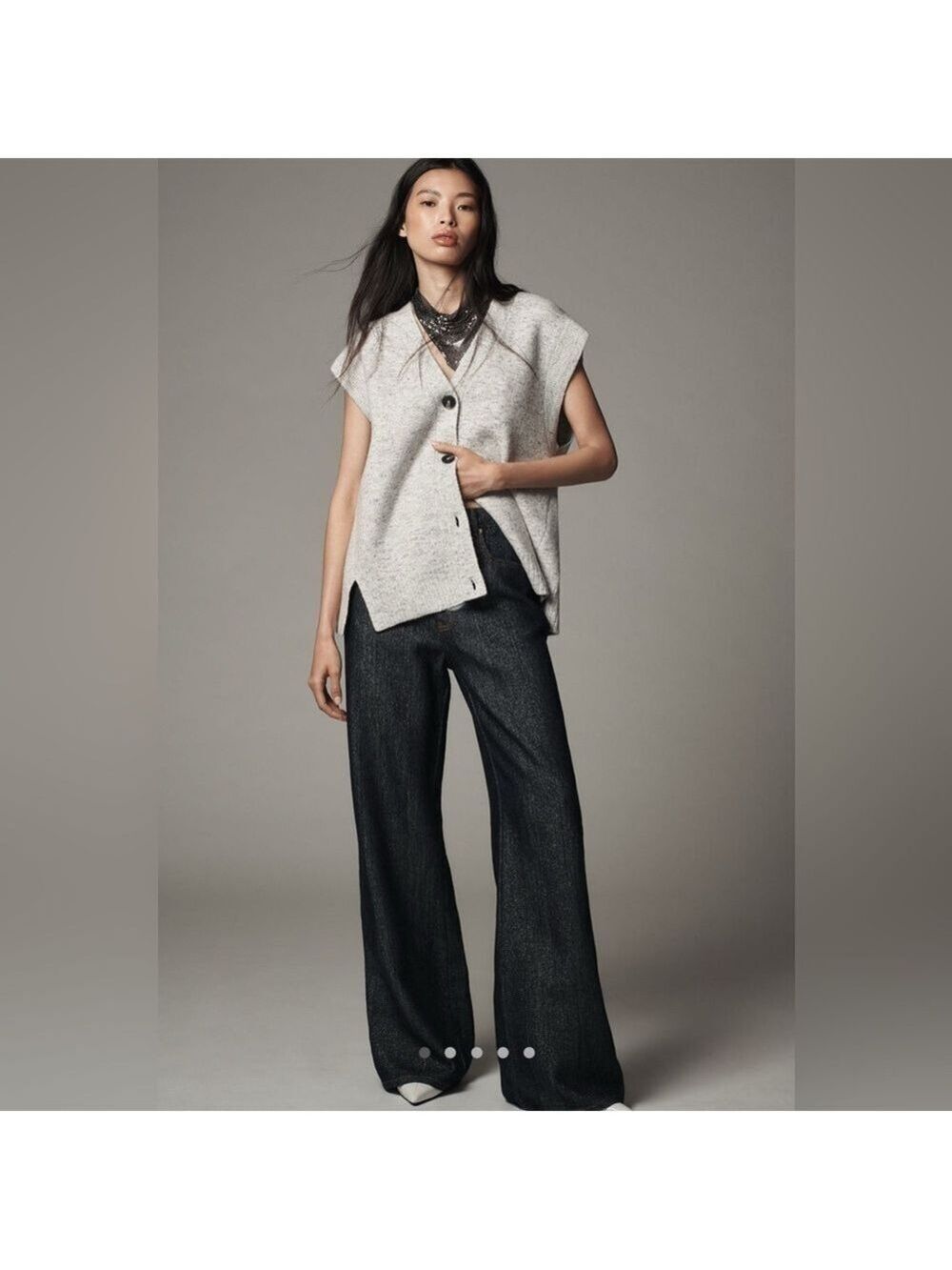 Farm Rio DENIM SHINE WIDE LEG PANTS